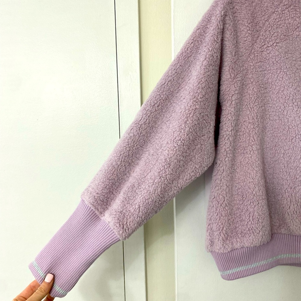 Athleta jacket, Purple Tugga Sherpa jacket plus size in lavender purple - Picture 9 of 9